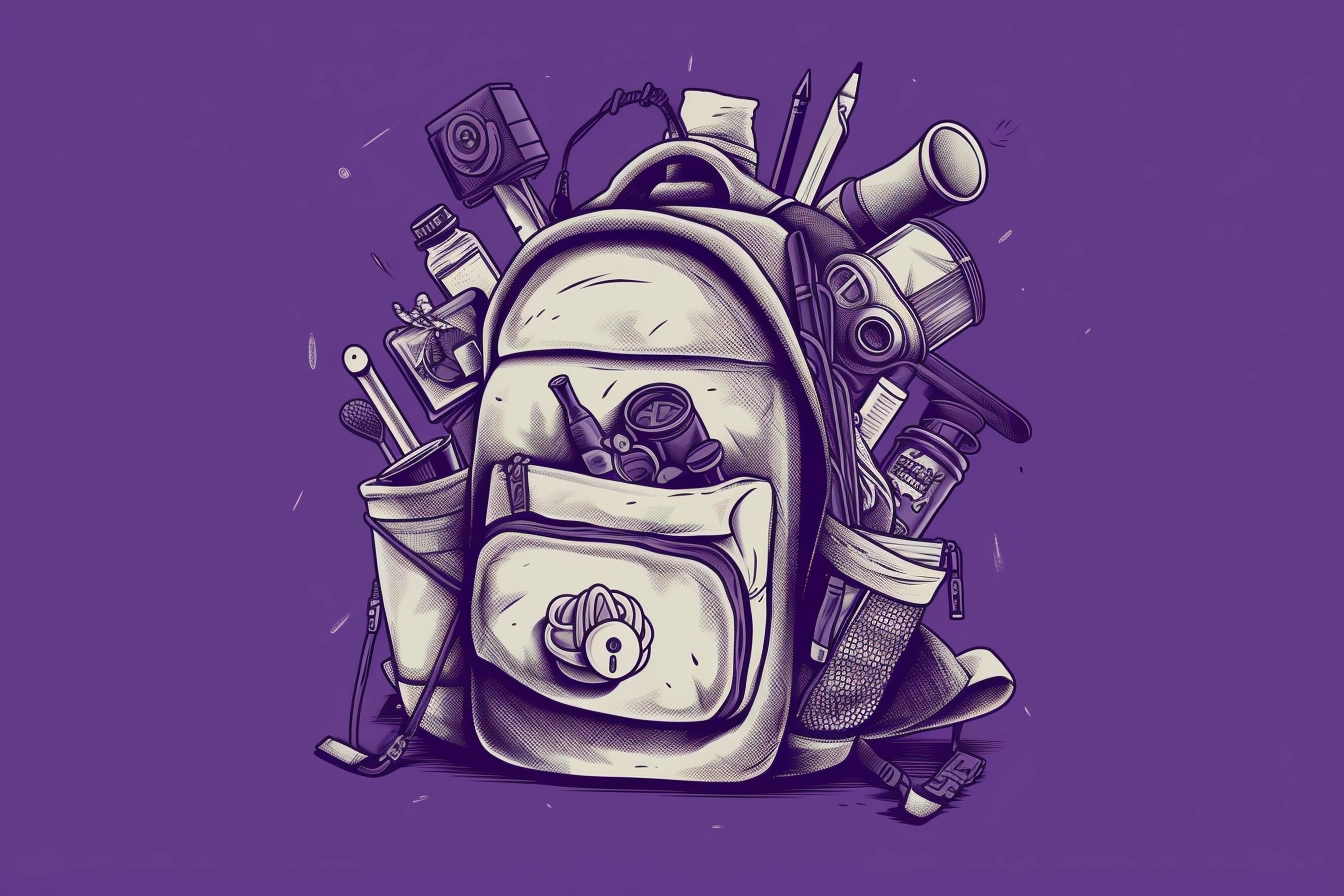 Backpack with school suplies 